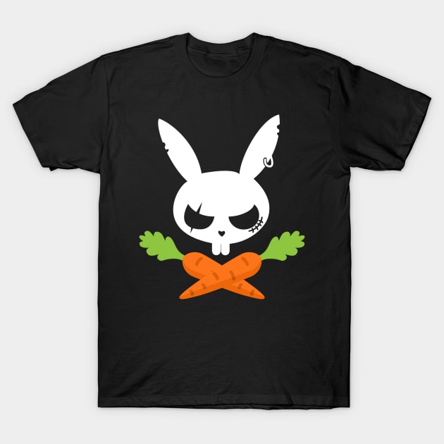 Bunny Rabbit Pirate Skull _ Carrot Bones Funny Easter T-Shirt by danielsho90